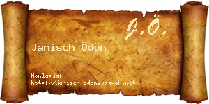 Janisch Ödön névjegykártya